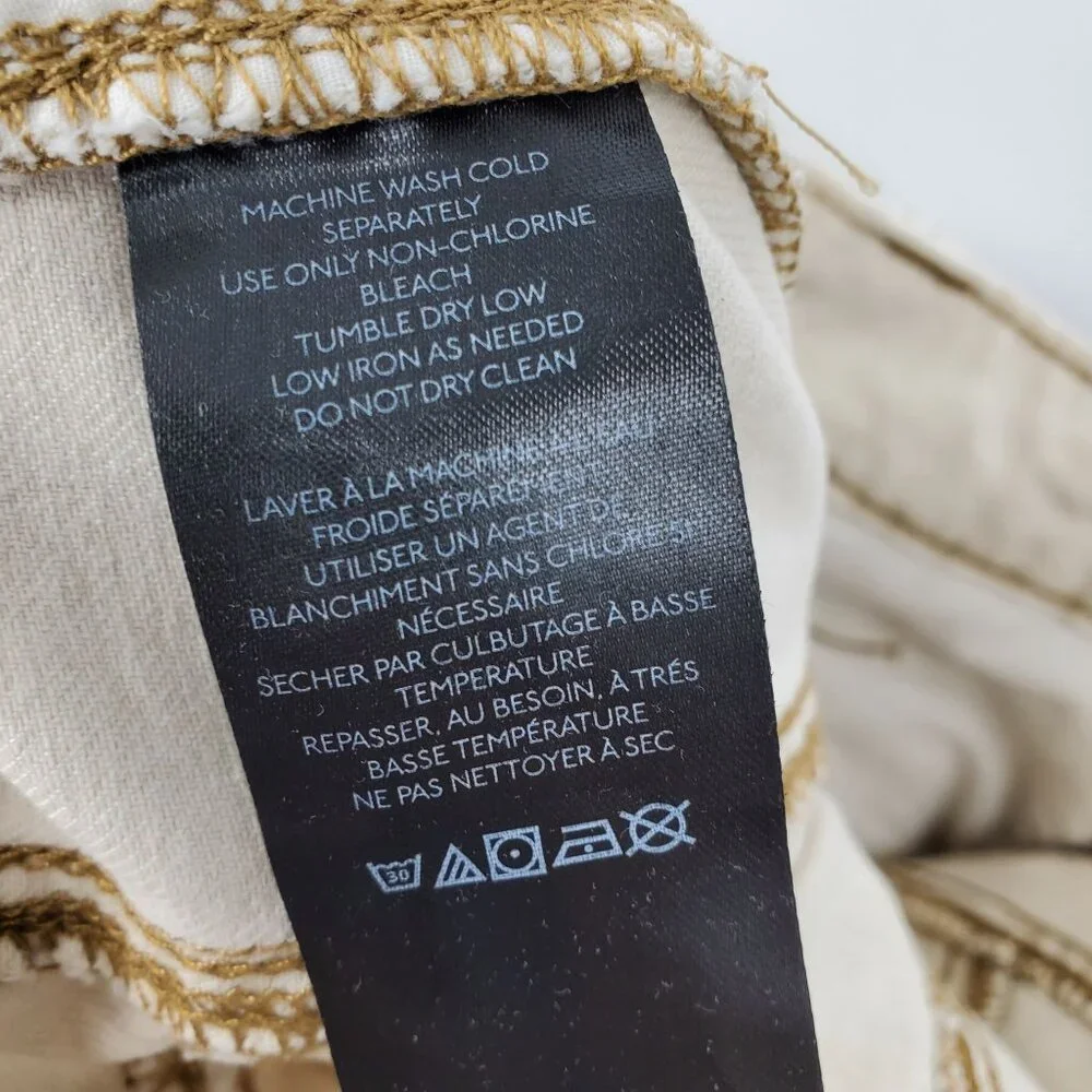 BDG Low Rise Cream Tapered Moto‎ Zipper Jeans Size 26